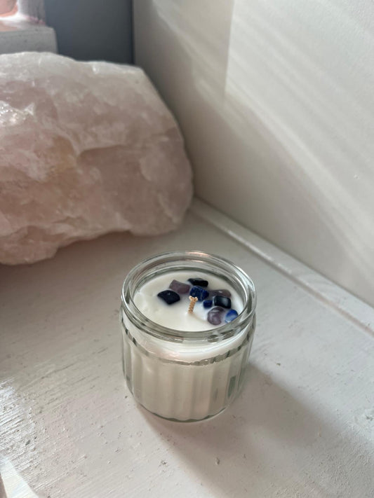 Intuïtie & Inzicht – Geurkaars met Amethist & Lapis Lazuli