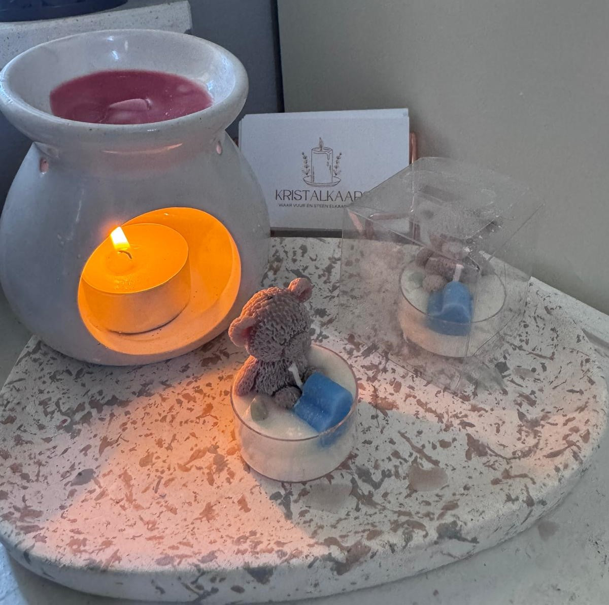 Baby Glow Beertje – Handgemaakte Kaars • Perfect Kraamcadeau