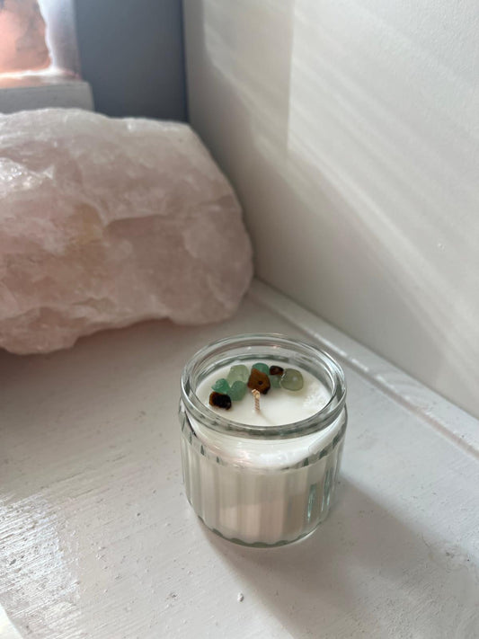 Rust & Aarding – Geurkaars met Groene Aventurijn & Tijgeroog