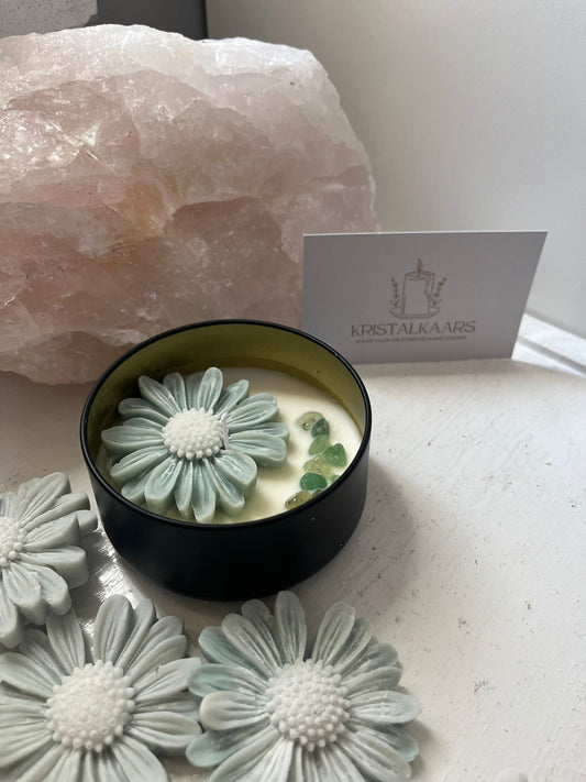 Groen Bloom & Glow – Luxe Kristallen Bloemenkaars